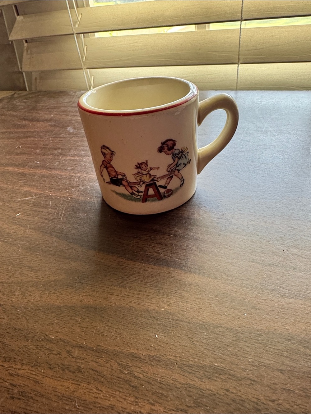 Vintage 1940-1050 Child’s Mug Featuring Advertisement